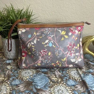 Bolso sin asas de cuero floral multicolor Cavalcanti hecho en Italia  Foto 1 de 4