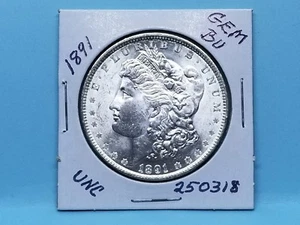 1891 1891-P MORGAN SILVER DOLLAR BLAST WHITE CH BU MIRROR FIELDS #250318-115U - Picture 1 of 4