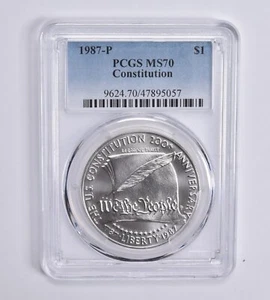 MS70 1987-P Constitution Commemorative Dollar PCGS Blue Lbl - Picture 1 of 5