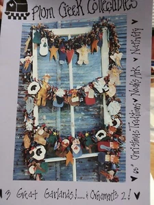 Plum Creek Collectables 136 Garland Ornament Christmas Mix Media Craft Pattern - Picture 1 of 4