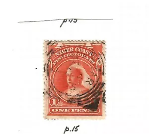 Nigeria, Niger Coast Protectorate 1894 1 d orange-vermilion perf 15 fine used - Picture 1 of 1