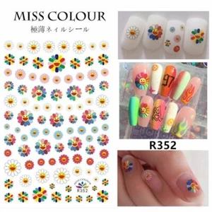 Nagelaufkleber Sonnenblume Regenbogen Happy Face Nail Beauty zum Selbermachen Kunstaufkleber Wasserdicht - Bild 1 von 1