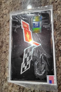 C6 Corvette Urethane Radiator Shroud or Fuse Box Emblem GM Chrome Black - Picture 1 of 2