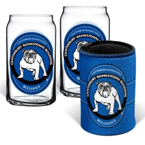 Canterbury Bulldogs NRL Team Logo Glasses & Cooler Gift Set! - Picture 1 of 2