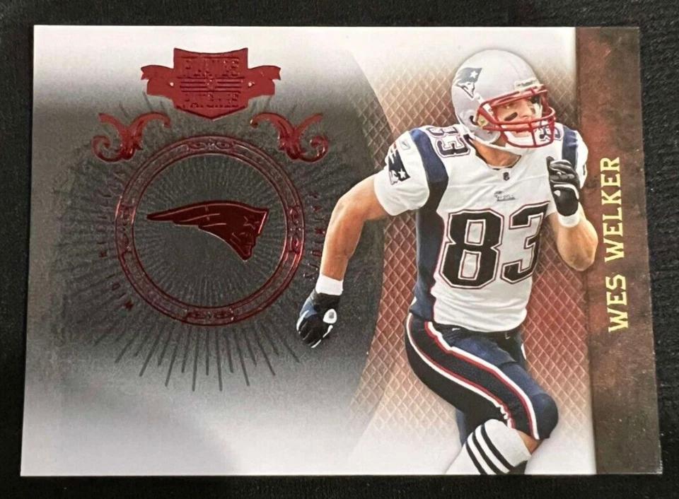 WES WELKER New England Patriots 2010 Panini Plates & Patches #59 Red #430/499 - Image 1 of 1