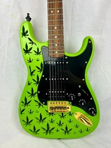 Fender Green Marijuana Leaf Starcaster With Gilmour mod 7-Way Switching - Picture 1 of 15
