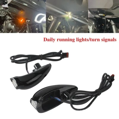 Señales de giro delanteras/luz DRL para Harley Road Glide FLTRX FLTRU FLTRK 15-23 LED Foto 1 de 4