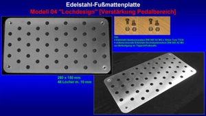 Fußmatten Platte Trittschutz Lochplatte Pedalbereich Edelstahl  - Bild 1 von 1