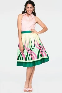 Watermelon Border Flare Retro Vintage Style Skirt - Picture 1 of 5