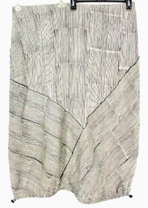 NWT Iguana Boho Black White Stripe Skirt Size 3 3X Drawcord Hem Rayon - Picture 1 of 7
