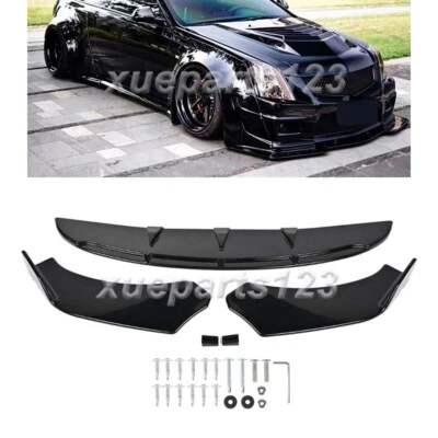 For Cadillac CTS 2003-2019 XTS Front Bumper Lip Splitter Spoiler Glossy Black XE Foto 1 de 4
