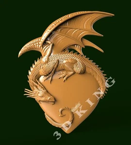 STL 3D Modelo DRAGON HEART para CNC ROUTER Impresora 3D Molino Grabador Talla Aspire - Imagen 1 de 1