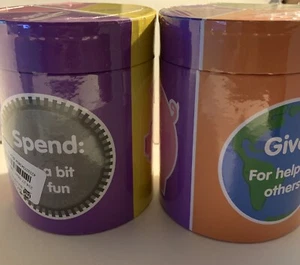 2pk Round Banks - Red/Yellow/Blue/Green, New Sealed Bundle - Picture 1 of 6