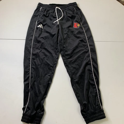 NWT Adidas Louisville Cardinals Velour Sweatpants M NCAA Team Issue Sports Black Cover