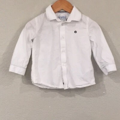 Camisa Mayoral Bebé Niño 12M Blanca Manga Larga Bordada con Botones 100% Algodón Foto 1 de 4