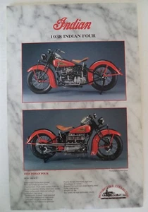 1938 INDIAN FOUR SPECS MOTORCYCLE  COLLECTORS POSTER SERIES - Picture 1 of 3