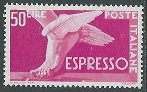 1945-52 ITALIA ESPRESSO DEMOCRATICA 50 LIRE RUOTA MH * - B9 - Picture 1 of 1