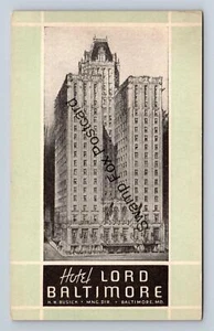 Postcard Hotel Lord Baltimore H.N. Busick Mng. Dir. Baltimore Maryland - Picture 1 of 2