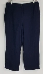 Pantalones de lino recortados Talbots talla 10 Petite azul marino índigo - Imagen 1 de 5