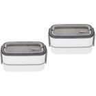  2 Sets Bento Lunch Container Boxes Adults Double Layer Portable Outdoor