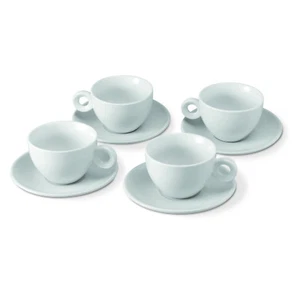 Taza de capuchino de porcelana 180 ml de diámetro 9,5 cm, 8 piezas 4 ajustes de lugar TAZA DE CAFÉ - Imagen 1 de 3