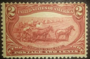 Travelstamps: 1898 US Stamps Scott # 286, Farming in the West, mint, og, lh,mlh - Picture 1 of 7