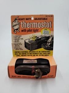 Vintage Heavy Duty Adjustable Thermostat w/ Pilot Light FAD NOS - Picture 1 of 16
