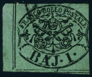 Italien Kirchenstaat 1852 1 Bajocco gebraucht Sas 2B CV 144 $ 190821010 - Bild 1 von 2
