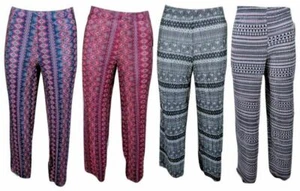 Women's Casual Stretchable Wide-Leg Long Pants, Trousers Bohemian Loose, New - Picture 1 of 28