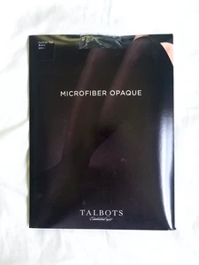 Size C Talbots Microfiber Opaque CONTROL TOP Black Pantyhose Tights Hosiery NIP - Picture 1 of 5