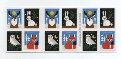 Scotts 5825b (US), 2023 Winter Woodland Animals DS Booklet of 20, Plate B11111 - Image 1 of 2