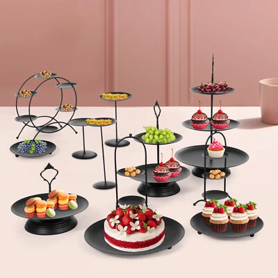 Dessert Cake Stand Set Metal Dessert Table Stand For Macarons Ssorted Pastries - Image 1 of 4