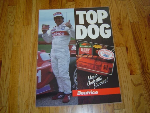 1985 Mario Andretti TOP DOG LAMINATED Poster Cover