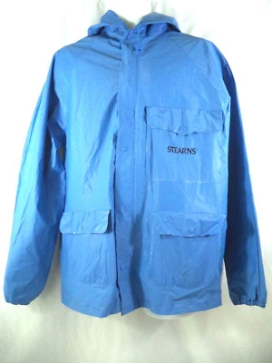 Abrigo de lluvia Stearns para hombre azul ventilado PVC impermeable chaqueta talla mediana navegación Foto 1 de 4