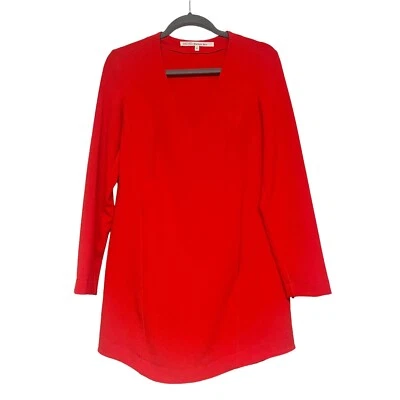 Rachel Roy Womens Red Long Sleeve Mini Dress Size 6 Pockets V-Neck - Image 1 of 4