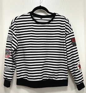 Sweatshirt Blue Striped Patch Moto Champions 1987 Angeles size M - Picture 1 of 10