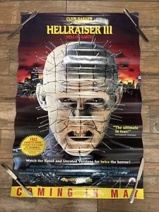 1993 HELLRAISER 3 Original Video Store Horror Film Movie Poster 39"x27" *S2O - Picture 1 of 5