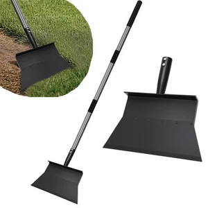 Flat Shovel, 11in Wide Lawn Edging Tool with 46.5in Detachable Handle, Multif... - Picture 1 of 7