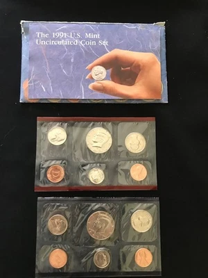 1991 US Uncirculated Mint Set 10 Coin United States Philadelphia Denver P & D - Image 1 of 4
