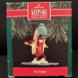 Hot Dog Ski Hot Dogger 1990 Punze Christbaumschmuck in Box - Bild 1 von 4