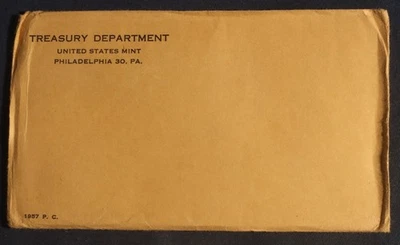 1957 SILVER PROOF SET (5 TOTAL COINS)   ENVELOPE AND COA UNOPENED    LOT 040301 - Image 1 of 3