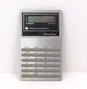 Texas Instruments DataCard Electronic Calculator LCD 70s 80s For Parts & Repair - Picture 1 of 24