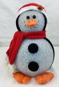 Vintage Weihnachten 12" geschmolzenes Popcorn Kunststoff beflockt Pinguin Farbwechsel Requisite - Bild 1 von 11