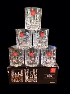 Set of 6 NEW RCR Italian Etna Tumblers 11.2 oz Crystal Whiskey Drinking Glasses - Picture 1 of 11