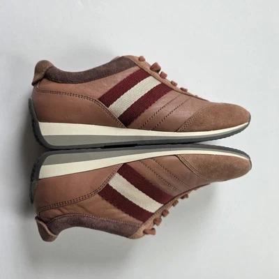 Bally Switzerland Alexane Leather&Suede Sneakers Womens US 7 M Stripe Accents - Image 1 of 4