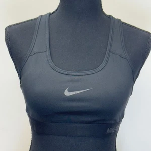 Nike Pro Dri-FIT Sport BH Medium Schwarz Racerback Activewear Gym Workout Top - Bild 1 von 5