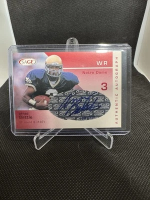 2003 SAGE - Autographs Rookie Arnaz Battle 108/910 Notre Dame Fighting Irish #A5 - Image 1 of 2