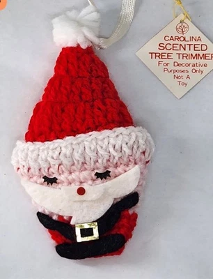 De colección Años 90 Carolina Perfumado Árbol Recortador Crochet Cara de Papá Noel Adorno de Navidad  Foto 1 de 4