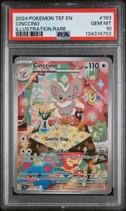 2024 POKEMON TEF EN-TEMPORAL FORCES ILLUSTRATION RARE #183 CINCCINO PSA 10 - Foto 1 di 3