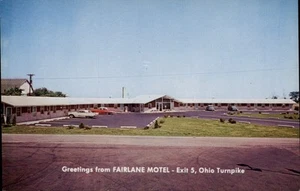 Perrysburg, Oh Fairlane Motel, Grüße Wood County Ohio Postkarte - Bild 1 von 2